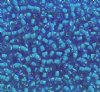 50g 6/0 White Lined Aqua Seed Beads